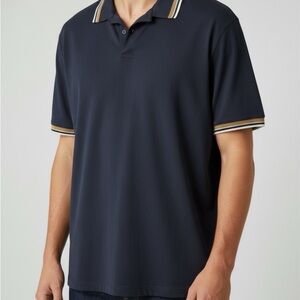 Banana Republic Black Polo with Gold Accents